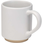 Tazza impilabile in ceramica con base moderna non smaltata 180 ml color bianco