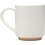 Tazza impilabile in ceramica con base moderna non smaltata 180 ml color bianco vista laterale