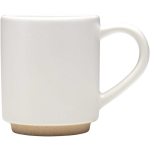 Tazza impilabile in ceramica con base moderna non smaltata 180 ml color bianco seconda vista con laterale