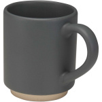 Tazza impilabile in ceramica con base moderna non smaltata 180 ml color grigio