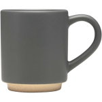 Tazza impilabile in ceramica con base moderna non smaltata 180 ml color grigio seconda vista con laterale