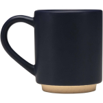 Tazza impilabile in ceramica con base moderna non smaltata 180 ml color blu mare vista laterale