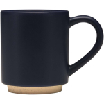Tazza impilabile in ceramica con base moderna non smaltata 180 ml color blu mare seconda vista con laterale