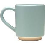 Tazza impilabile in ceramica con base moderna non smaltata 180 ml color azzurro pastello vista laterale