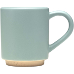 Tazza impilabile in ceramica con base moderna non smaltata 180 ml color azzurro pastello seconda vista con laterale