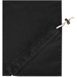 Borsa tote pieghevole con cordoncino in cotone riciclato 140 g/m2 color nero vista dettaglio 1