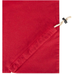 Borsa tote pieghevole con cordoncino in cotone riciclato 140 g/m2 color rosso vista dettaglio 1