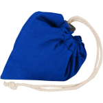 Borsa tote pieghevole con cordoncino in cotone riciclato 140 g/m2 color blu reale terza vista