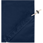 Borsa tote pieghevole con cordoncino in cotone riciclato 140 g/m2 color blu mare vista dettaglio 1