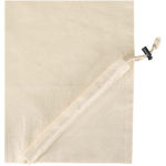 Borsa tote pieghevole con cordoncino in cotone riciclato 140 g/m2 color naturale vista dettaglio 1