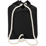Borsa in tela di cotone riciclato con manici in corda 270 g/m² color nero seconda vista posteriore