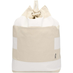 Borsa in tela di cotone riciclato con manici in corda 270 g/m² color bianco seconda vista frontale