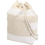 Borsa in tela di cotone riciclato con manici in corda 270 g/m² color bianco