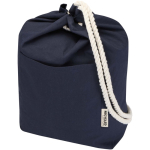 Borsa in tela di cotone riciclato con manici in corda 270 g/m² color blu mare