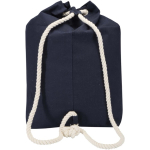 Borsa in tela di cotone riciclato con manici in corda 270 g/m² color blu mare seconda vista posteriore
