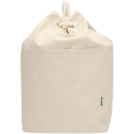 Borsa in tela di cotone riciclato con manici in corda 270 g/m² color naturale seconda vista frontale