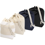 Borsa in tela di cotone riciclato con manici in corda 270 g/m² color naturale seconda vista in vari colori