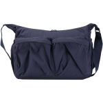 Borsa a tracolla per laptop con fascia per trolley e tasca nascosta 13'' color blu mare seconda vista frontale