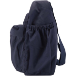 Borsa a tracolla per laptop con fascia per trolley e tasca nascosta 13'' color blu mare vista laterale