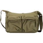 Borsa a tracolla per laptop con fascia per trolley e tasca nascosta 13'' color verde scuro seconda vista frontale