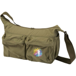 Borsa a tracolla per laptop con fascia per trolley e tasca nascosta 13'' color verde scuro