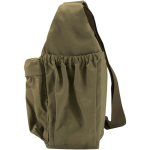 Borsa a tracolla per laptop con fascia per trolley e tasca nascosta 13'' color verde scuro vista laterale