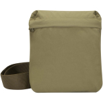 Borsa a tracolla leggera con tracolla regolabile e imbottitura color verde scuro seconda vista frontale