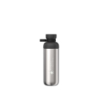 Borraccia in acciaio inox riciclato con doppia apertura 700ml Mepal color nero vista con logo stampato 2