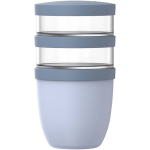 Contenitore ermetico a 3 scomparti 900 ml Mepal color blu seconda vista frontale