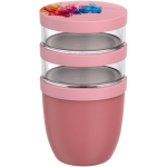 Contenitore ermetico a 3 scomparti 900 ml Mepal color rosa