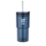 Bicchiere a doppia parete con coperchio girevole e cannuccia integrata 480ml vista area di stampa