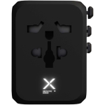 Adattatore da viaggio personalizzabile con ricarica rapida 33W GaN color nero seconda vista frontale