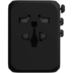 Adattatore da viaggio personalizzabile con ricarica rapida 33W GaN color nero terza vista frontale