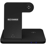 Base di ricarica wireless pieghevole con supporto 3 in 1 SCX.design color nero seconda vista