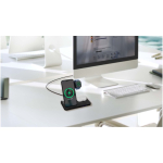 Base di ricarica wireless pieghevole con supporto 3 in 1 SCX.design color nero immagine stile di vita