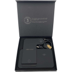 Base di ricarica wireless pieghevole con supporto 3 in 1 SCX.design color nero seconda vista con scatola