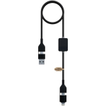 Cavo di ricarica e dati con logo illuminato 60W 1m SCX.design color nero seconda vista frontale