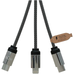 Cavo di ricarica 3 in 1 con loghi luminosi SCX.design color nero