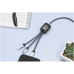 Cavo di ricarica 3 in 1 con loghi luminosi SCX.design color nero immagine stile di vita