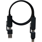 Cavo di ricarica magnetico ultra rapido a doppio ingresso 100W SCX.design color nero seconda vista frontale