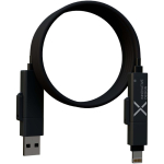 Cavo di ricarica magnetico ultra rapido a doppio ingresso 100W SCX.design color nero vista laterale
