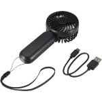 Ventilatore portatile ricaricabile a 3 velocità con USB-C color nero seconda vista