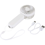 Ventilatore portatile ricaricabile a 3 velocità con USB-C color bianco seconda vista