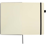 Taccuino A5 con copertina rigida in similpelle e pagine a righe JournalBooks color nero terza vista frontale