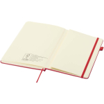 Taccuino A5 con copertina rigida in similpelle e pagine a righe JournalBooks color rosso terza vista