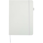 Taccuino A5 con copertina rigida in similpelle e pagine a righe JournalBooks color bianco seconda vista frontale