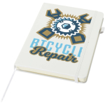 Taccuino A5 con copertina rigida in similpelle e pagine a righe JournalBooks color bianco