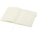 Taccuino A5 con copertina rigida in similpelle e pagine a righe JournalBooks color bianco seconda vista
