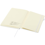Taccuino A5 con copertina rigida in similpelle e pagine a righe JournalBooks color bianco terza vista