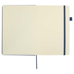 Taccuino A5 con copertina rigida in similpelle e pagine a righe JournalBooks color blu mare terza vista frontale